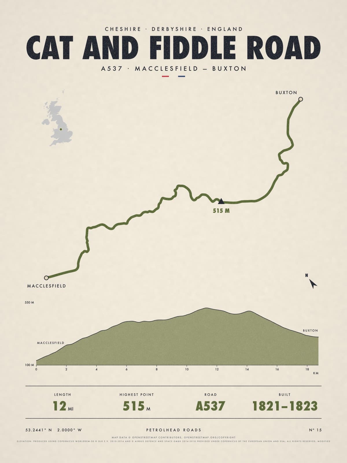 CAT AND FIDDLE ROAD print